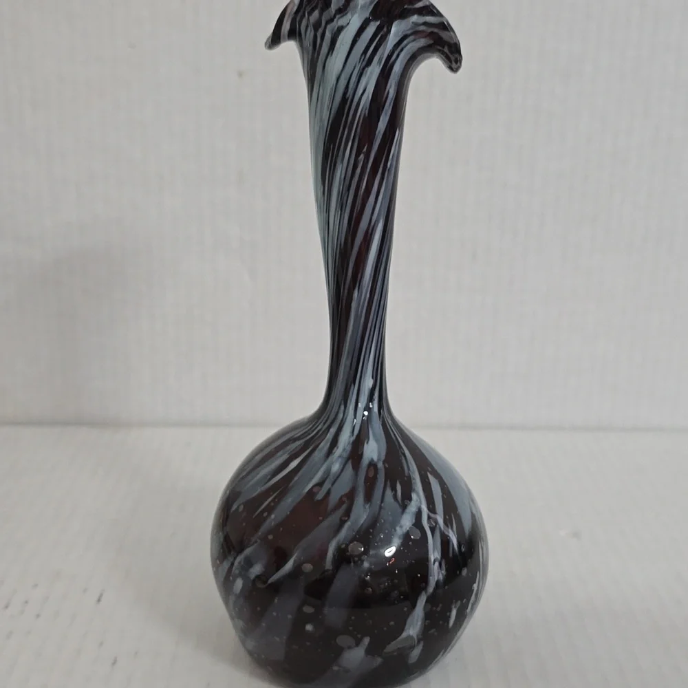 Hand Blown Swirled Glass Vase